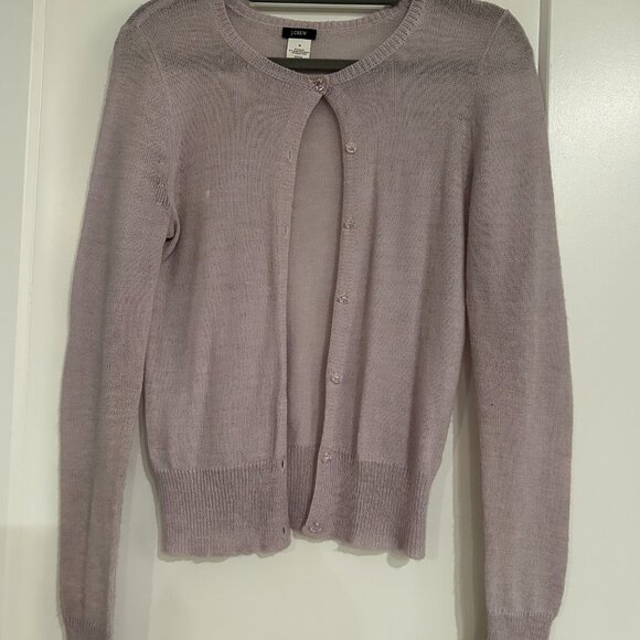 JCrew | Cardigan Sweater w/Clear Buttons | Lavender | Size M - Picture 5 of 10